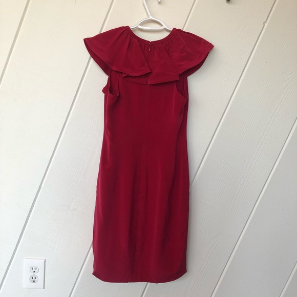 Jay Godfrey Red Ruffle Silk Dress - Picture 7 of 7